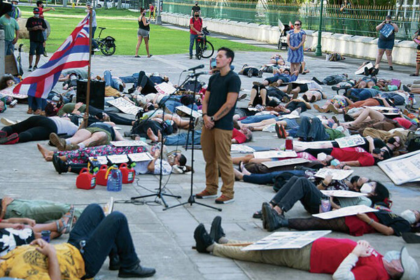 ‘Die-in’ staged at state Capitol to protest Navy’s handling of Red Hill tainted-water problem